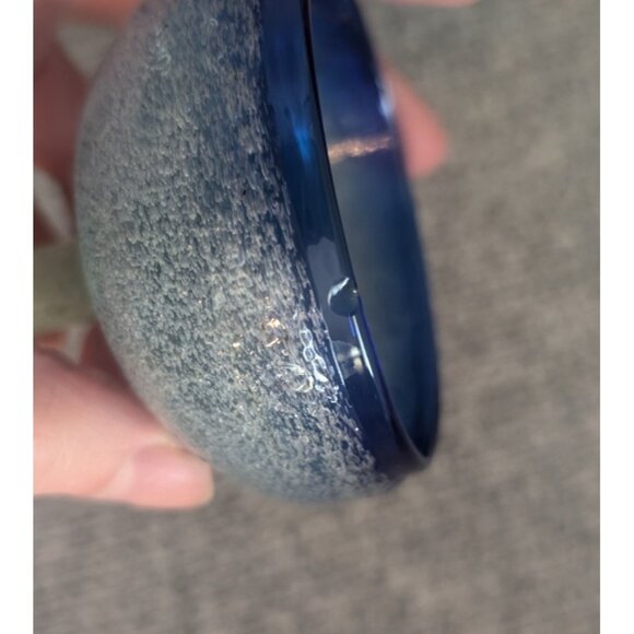 Mexican Cobalt Rim Hand Blown-Glass Mini Margarita/Dessert/Sorbet Cups, Set of 3 - Picture 4 of 4